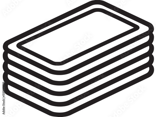 Wealth money stack symbol drawn in flat vector