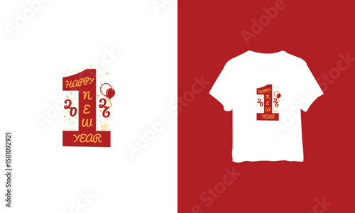 New Year 2026 Celebration Design – Perfect for T-Shirts, Cards, or Posters