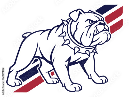 Powerful Bulldog Mascot Illustration