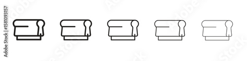Print screen icon in thin to bold stroke versions on white background