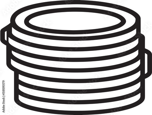 Elegant currency pile icon in minimal line style