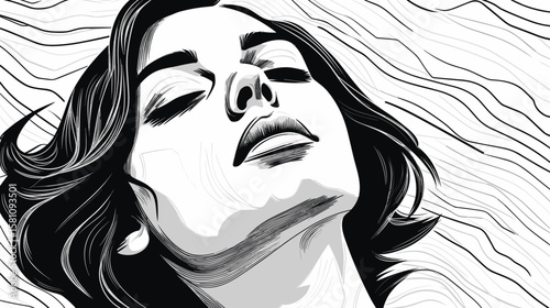 Loneliness and depression. Art representation of a womans emotional distress