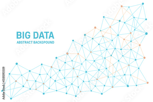 A digital network connection concept is depicted in an abstract big data visualization background, incorporating  and engineering technology, showcasing a global network with lines and minimal