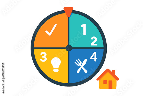 Infographic template featuring a circle chart with 9 options suitable for presentations, advertising, layouts, and annual reports