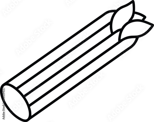 Penne Pasta Sketch Illustration on White Background
