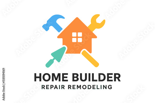 Vector icon illustrations for home house builders repair remodeling logo design are available