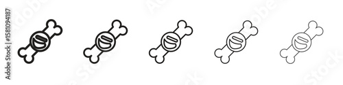 Multiple myeloma icon in thin to bold stroke versions on white background