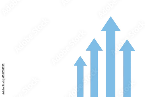 Vector illustration of dark blue abstract background with up arrows, suitable for business and finance, featuring copy space and a growth concept