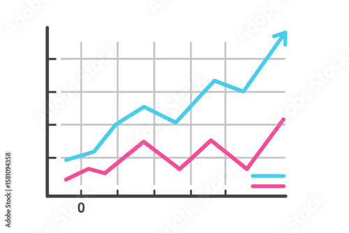 The title is ‘Simple Infographic Line Chart - Sky Blue, Deep Pink