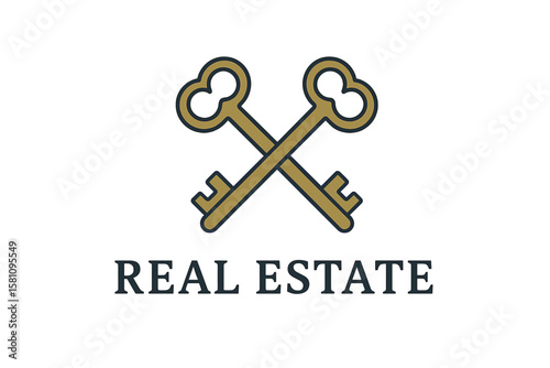 Real estate logotype. Keys logo icon design. Premium logo. -  vector