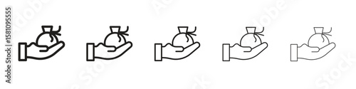 Inheritance law icon in thin to bold stroke versions on white background