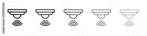 Infrared icon in thin to bold stroke versions on white background