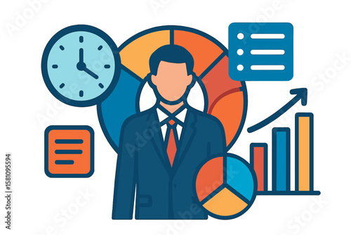 The Vector web site features a gradient design template, incorporating data analytics, dashboard, and business finance report, as well as landing page concepts for both website and mobile