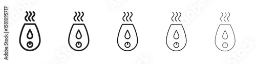 Humidifier icon in thin to bold stroke versions on white background