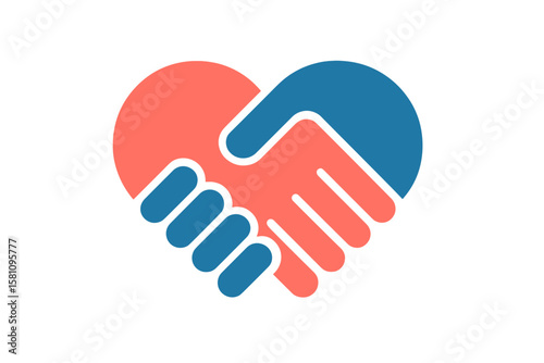 Logo Handshake abstract vector design represents Partnership union