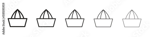 Hand Juicer icon in thin to bold stroke versions on white background
