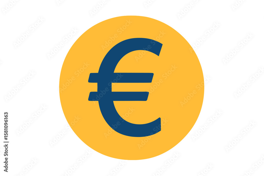 Flat icon of European euro currency or euro symbol for use on apps and websites Flat icon of European euro currency or euro symbol for use on apps and websites