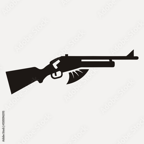 Hand-drawn vector illustration of a black metal automatic handgun, an isolated military weapon, perfect for depicting war or assault rifle themes