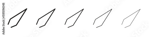Eyebrow tweezers icon in thin to bold stroke versions on white background