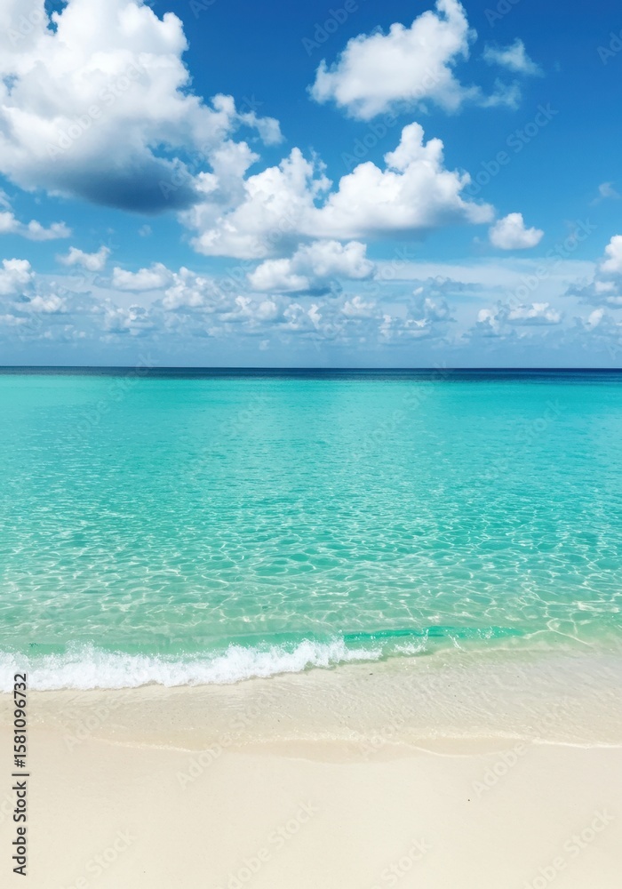 Fototapeta premium Tranquil Turquoise Ocean Beach Scene