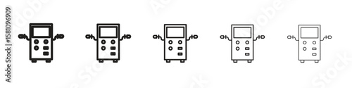 Dialysis icon in thin to bold stroke versions on white background