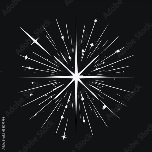 Colorful exploding fireworks light up the night sky, a bright celebration perfect for any holiday party or New Year's festival