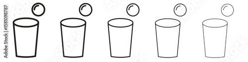 Beer pong icon in thin to bold stroke versions on white background