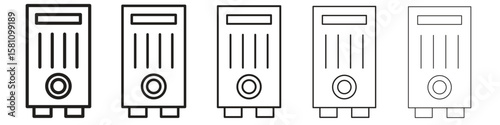 Air purifier icon in thin to bold stroke versions on white background