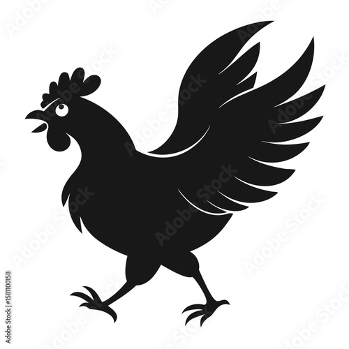 Rooster vector illustration isolated on white background simple farm bird icon