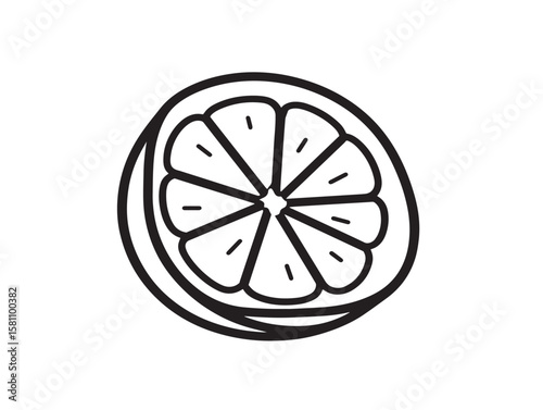 Fresh orange fruit icon in clean vector format