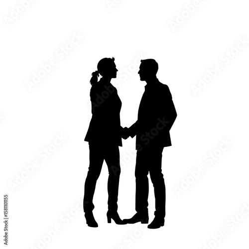 Wallpaper Mural silhouette of man and woman shaking hands on transparent background Torontodigital.ca