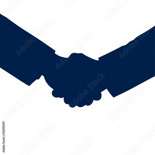 close-up handshake silhouette of businesspeople on transparent background