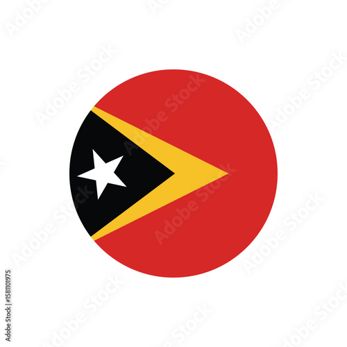 Free Download East Timor flag round button vector. East Timor national flag icon badge for independence day celebration PNG on transparent background. - GFXLoad