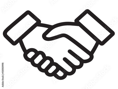 Simple handshake symbol for teamwork and collaboration