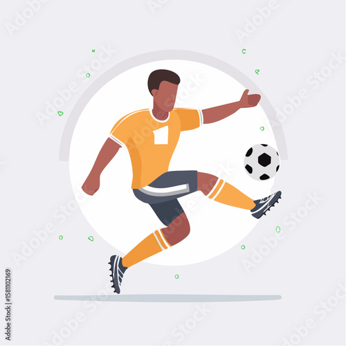 soccer player kicking ball