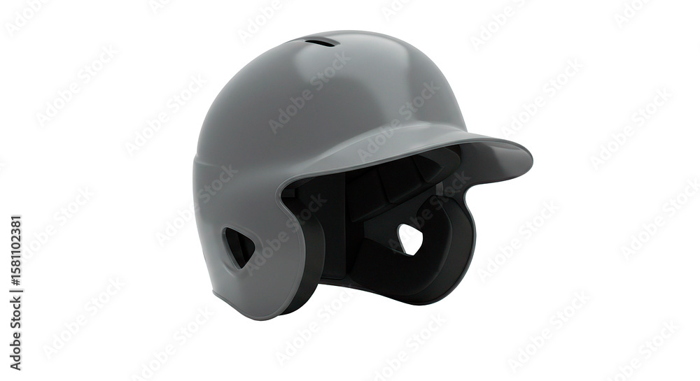 Fototapeta premium Gray baseball helmet, essential for protecting players on the field