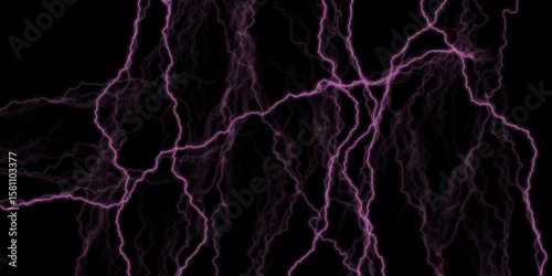 Lightning bolt. thunder lighting on black bg. 3d illustration, lightning, storm, thunder set. Frame of lightnings on black background. Colorful marble abstract texture vector digital art background. 