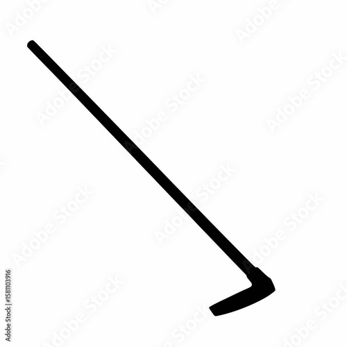 Garden Hoe Vector Art - Essential Tool for Weeding, Cultivating, and Preparing Soil in Gardens