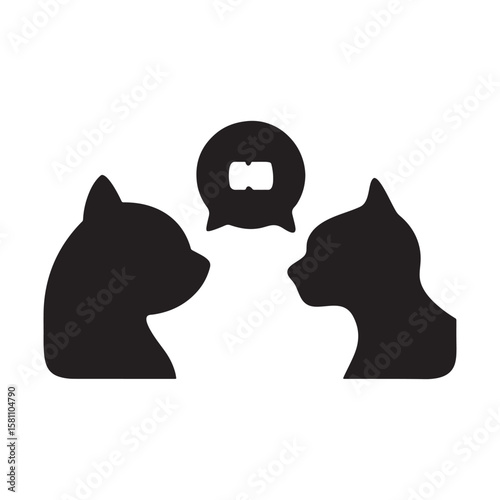 Cats Communicating A Silent Conversation
