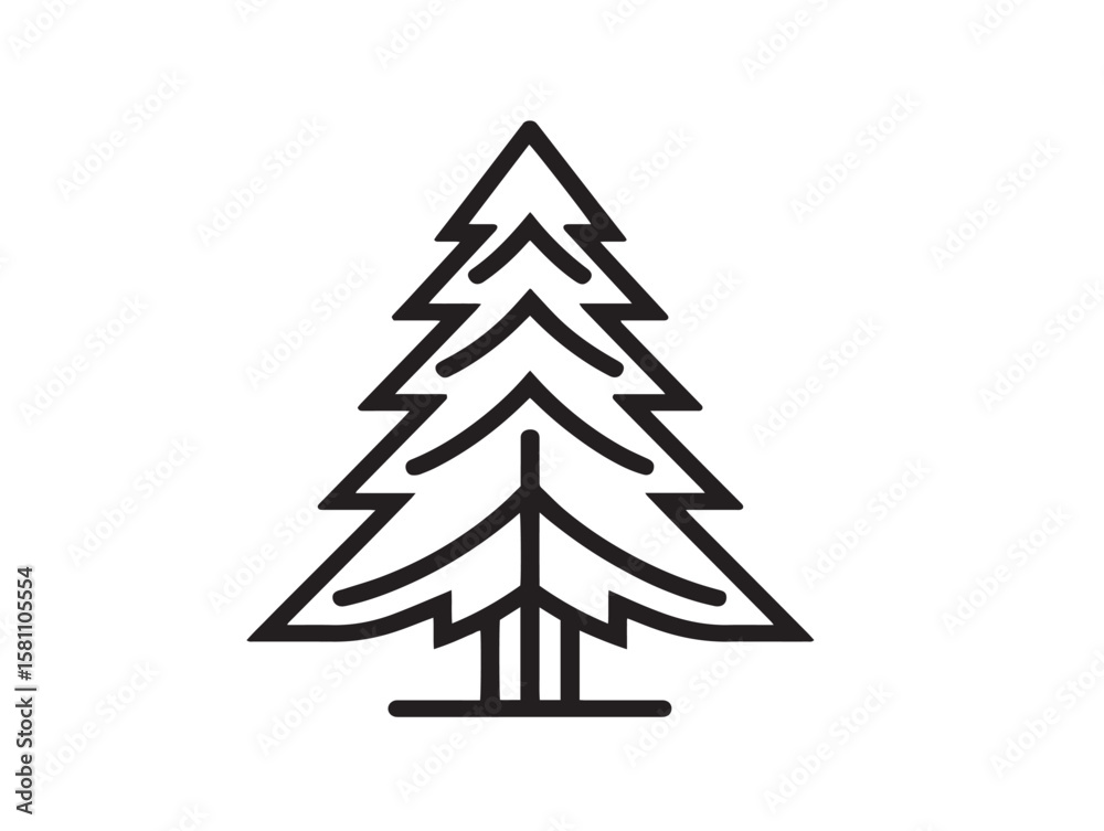 Obraz premium Forest landscape tree icon with modern simplicity