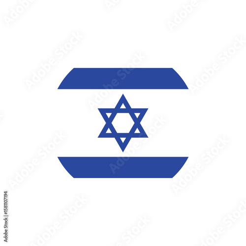 Israel flag round button vector. Israel national flag icon badge for independence day celebration PNG on transparent background.