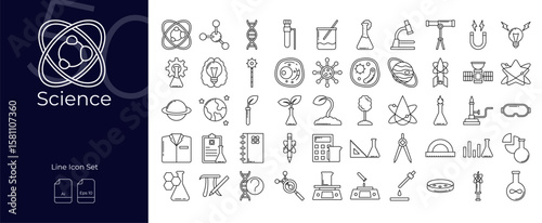 Science Line Editable Icons set. Vector illustration in modern thin line style of Science icons: science,laboratory,biology, etc