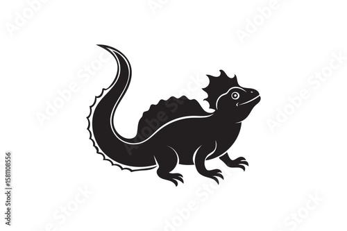 Frilled lizard silhouette. (1)