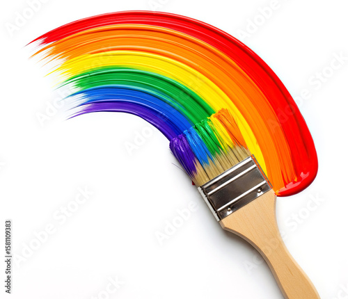 vibrant paintbrush Set with colorful strokes isolated on white background