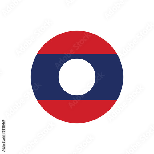 Free Download  Laos flag round button vector. Laos national flag icon badge for independence day celebration PNG on transparent background. - GFXLoad