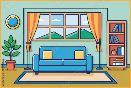 living room interior with sofa