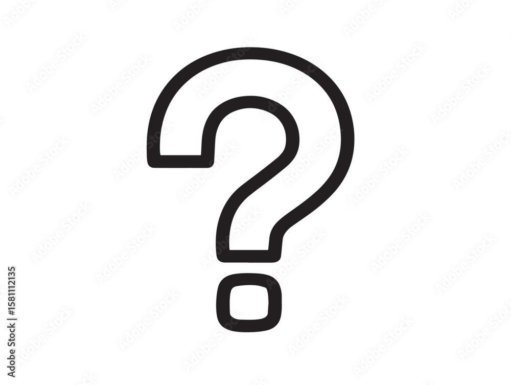 Minimalist vector question mark symbol design icon Minimalist vector question mark symbol design icon