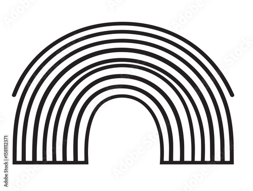 Fototapeta Naklejka Na Ścianę i Meble -  Colorful minimalist rainbow icon in line vector art