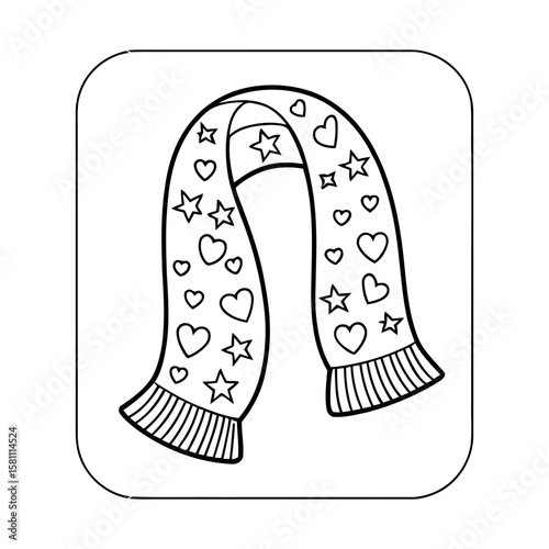 Winter scarf with hearts and stars accessory clothing