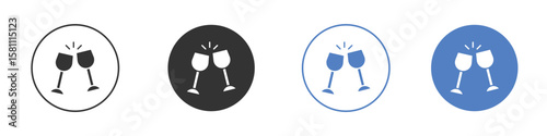 Wine toast icon. Vector illustration, flat design.